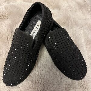 Steve Madden Black Rhinestone Loafers